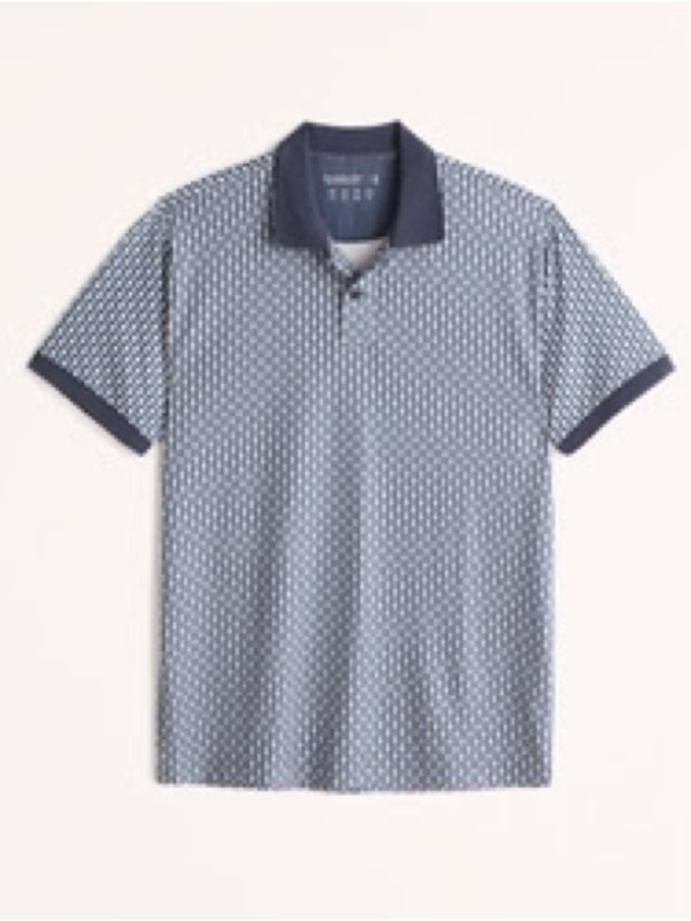 Abercrombie & Fitch Navy and White Geometric Polo